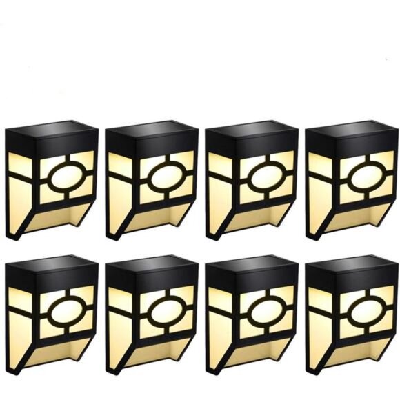 Solar Wall Lights Outdoor, 2 Modes Solar Led Waterproof Lighting for Deck - Picture 1 of 12